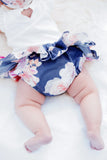 Blue Watercolor Floral Bloomer Skirt
