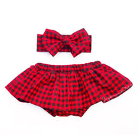 Small Red Buffalo Plaid Bloomer Skirt