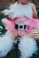 Extra Fluffy Sparkle BABY PINK Santa Romper