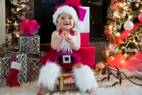 Extra Fluffy Sparkle HOT PINK Santa Romper