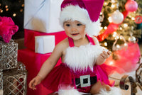 Extra Fluffy Sparkle HOT PINK Santa Romper