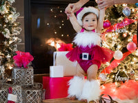 Extra Fluffy Sparkle HOT PINK Santa Romper