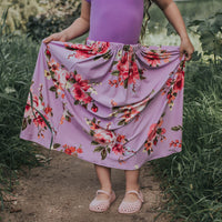 Lavender Floral Maxi Skirt