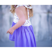 Lavender Tiny Rosebud Flowy Hi-Low Top