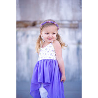 Lavender Tiny Rosebud Flowy Hi-Low Top