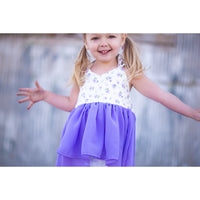 Lavender Tiny Rosebud Flowy Hi-Low Top