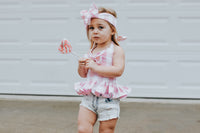 Lrg Baby Pink Gingham "That Bow Though" Top