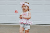 Lrg Baby Pink Gingham "That Bow Though" Top