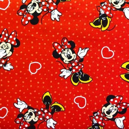 (KIDS) Red Minnie Dot & Hearts Face Mask