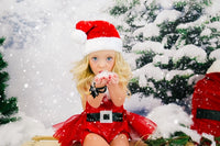 Extra Fluffy Sparkle Red Santa SILVER BUCKLE Romper