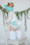 Bunny Tail SEAFOAM Crushed Velvet Pom Pom Shorties