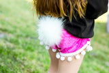 Bunny Tail HOT PINK Crushed Velvet Shorties