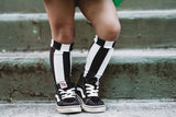 Black & White Stripe Knee High Socks