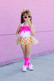 HOT PINK *SPRINKLES* Ice Cream Cone SUNDAE Romper