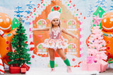 DELUXE Pink Candyland Gingerbread Romper