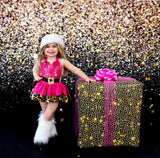 DELUXE Hot Pink CHEETAH Santa Romper