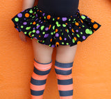 Black & Orange Confetti Dot Bloomer Skirt