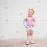 Mauve Hearts Knee High Socks