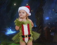 Sneaky Grinch Santa Suit Romper