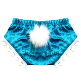 Bunny Tail TURQUOISE Crushed Velvet Shorties