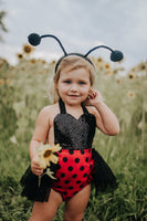 Solid Black Lady Bug Head Band