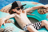 BOYS Black & White Checkered Shorts