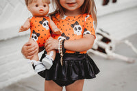 Orange & Black Bow Skulls