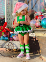 DELUXE Pink & Green Elf Romper