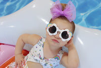 Kid's White Rainbow Flower Shaped Sunglasses