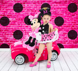 CLASSIC Black SPARKLE Pink & Black Dot Minnie Eyelet SKIRT Romper