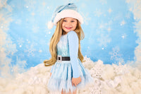 DELUXE Baby Blue Santa Romper