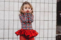 BLACK & RED Smooch Long Sleeve Leotard