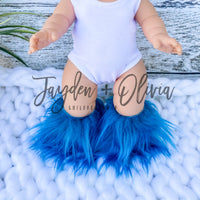 Turquoise Faux Fur Minikane Leg Warmers