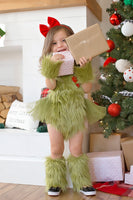 Faux Fur Grungy Grinch Romper