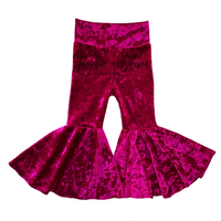 Cranberry Crushed VELVET Bell Bottoms