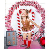 DELUXE Candy Cane Stripe Gingerbread Romper