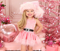 DELUXE Pink LOVER Santa Romper