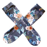 Charcoal Floral Knee High Socks