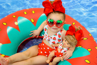 Strawberry Polka Dots MINIKANE Bathing Suit