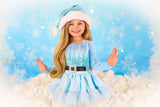 DELUXE Baby Blue Santa Romper