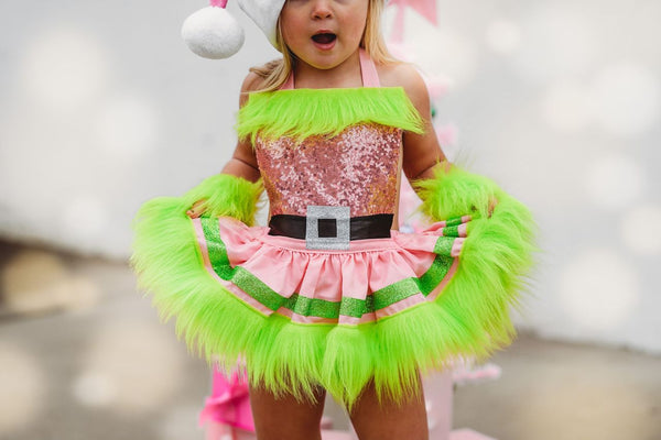 DELUXE Pink Mrs. Grinch Santa Romper