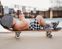 BOYS Black & White Checkered Shorts