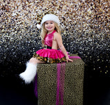 DELUXE Hot Pink CHEETAH Santa Romper