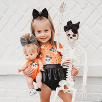 Orange & Black Bow Skulls