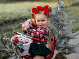 Red Buffalo Plaid Christmas Trucks Leotard