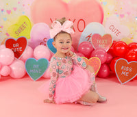 PINK Conversation Heart Long Sleeve Leotard