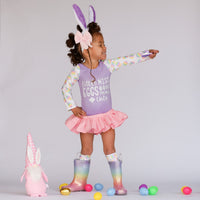 Little Miss EGGStremely Cute  Long Sleeve Leotard