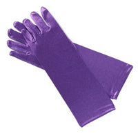 Purple Satin Long Gloves