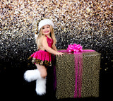 DELUXE Hot Pink CHEETAH Santa Romper
