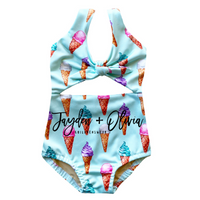 Teal Ice Cream Cone One piece